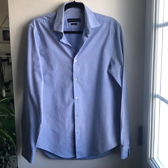 Zara light blue button down dress shirt - Picture 1 of 7